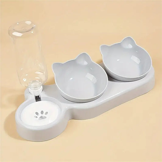 Cat Double Feeder & Automatic Water Dispenser